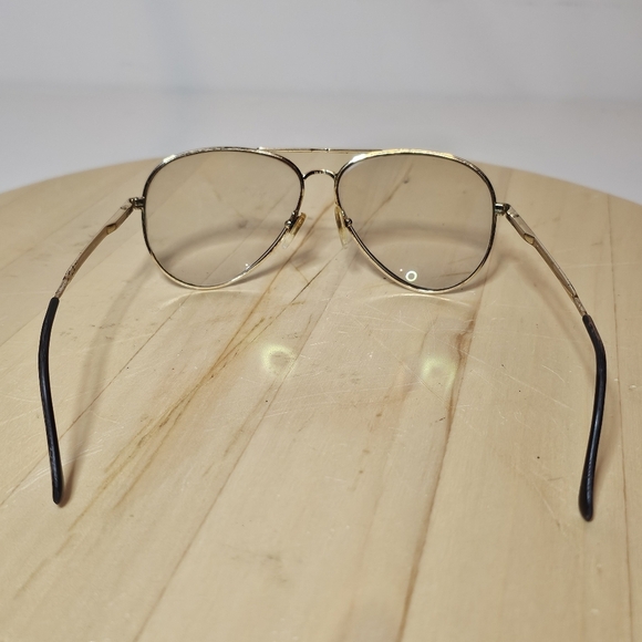 Vintage Unbranded Gold Electroplate Aviator Shaped Reading/Eye Glasses Frames - Picture 6 of 8